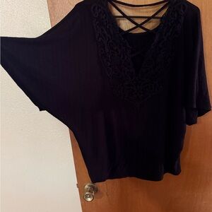Day trip Batwing Women's Top with lace back detail